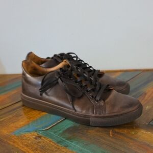 Mens Thursday Premier Low Top Brown Leather Sneaker Style Shoes Size 6